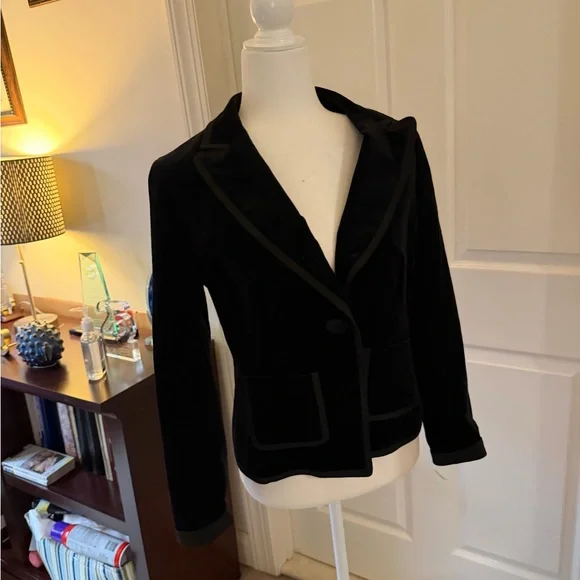Ann Taylor Black Velvet Blazer - Picture 1 of 3